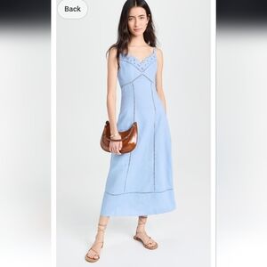 Madewell Sweetheart Midi Dress in Linen-Cotton Blend